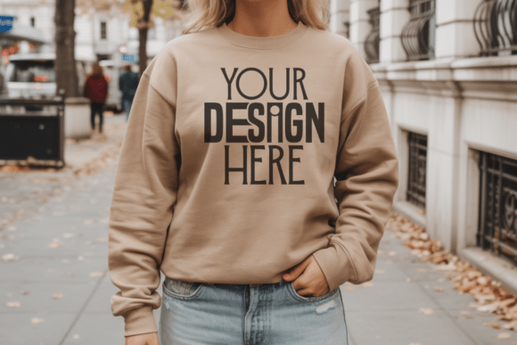 Download Gildan 18000 Sand Mockup - Premium Bundle